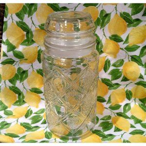 Vintage Smuckers Jam Canister, Anchor Hocking w/ Lid, EUC